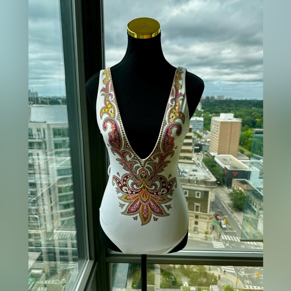 🆕 ZIMMERMANN 🧿 NWOT Teddy Paisley Plunge Bathing Suit, Sz 0 - MISSING BELT - Picture 3 of 16